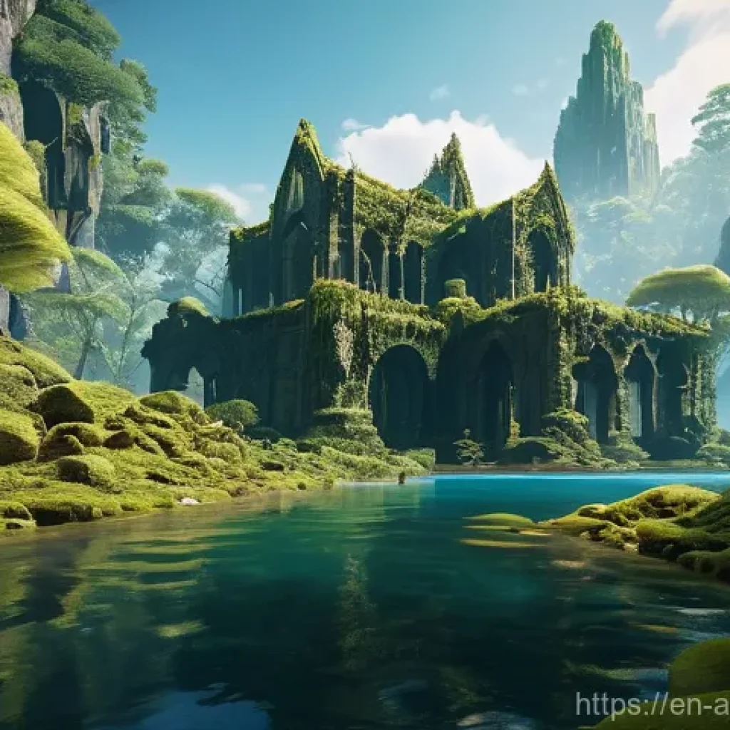 AI 아트와 게임 디자인의 관계 - **Prompt:** A breathtaking, expansive open-world environment, meticulously crafted with AI-enhanced ...