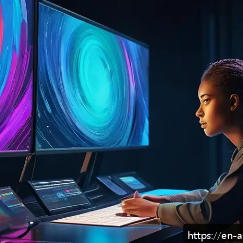Home 32 AI 아트와 인간 감정의 연결 - A futuristic digital painting of a human artist collaborating with an AI holographic interface, surr...